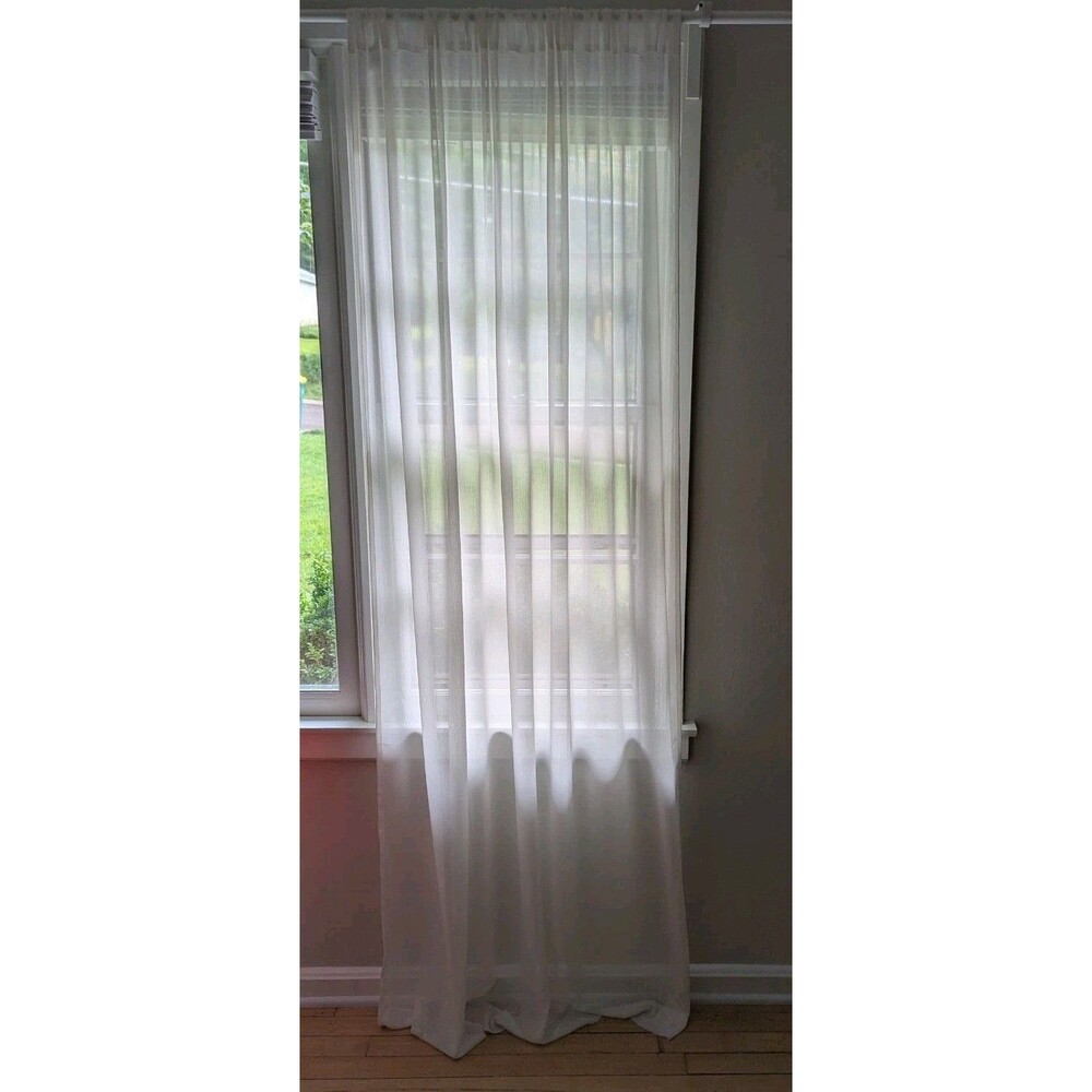 ROYAL VELVET Crinkle Voile Rod Pocket Panels 5 Sheer Curtains 50x84" Soft White